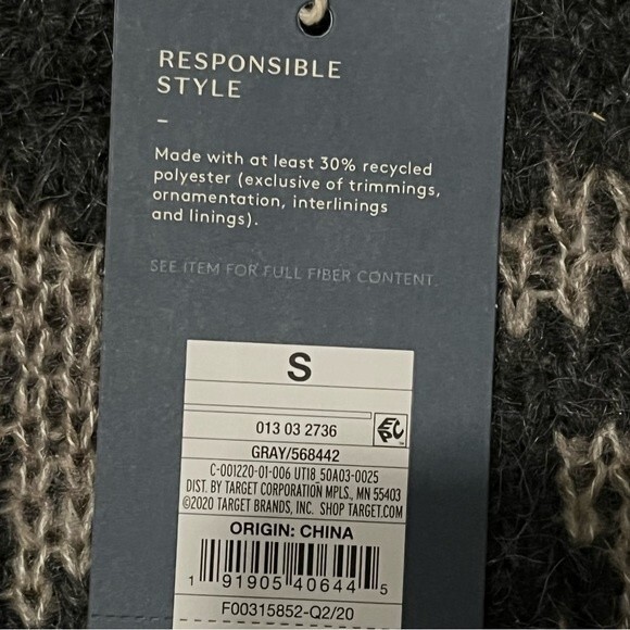 NWT Universal Thread Gray Leopard Print Mock Turtleneck Tunic Pullover Sweater S - Picture 4 of 4